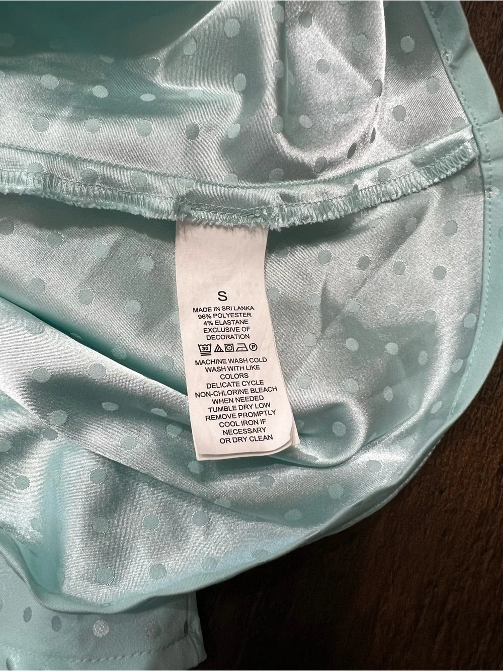KATE SPADE Women’s Aqua Polka Dot “Mrs.” Pajama Set Cami & Shorts Size Small